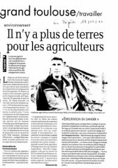 Archive - La Dépêche - 19/06/2010 - Il n'y a plus de terres pour les agriculteurs